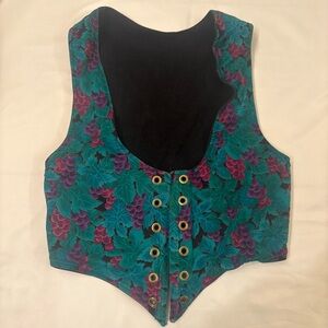 Source Unknown Women’s S/M Vintage Grape Vine Corset with Brass Grommet Front